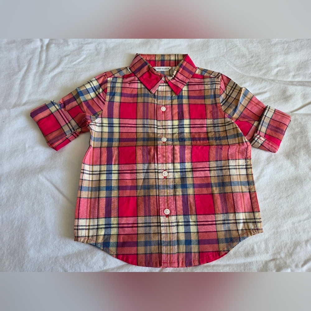 Janie and Jack Vibrant Plaid Button-Down Shirt